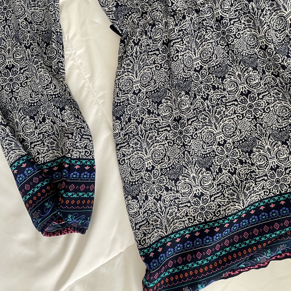 Papaya Navy Blue Floral Design Romper